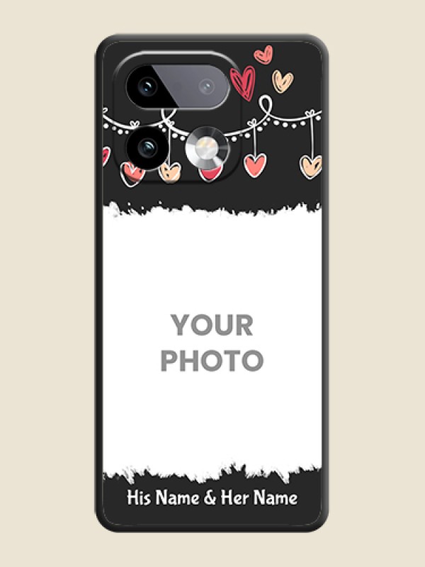 Custom Pink Love Hangings with Name On Space Black Custom Soft Matte Mobile Back Cover - Realme 16 Pro Plus 5G - alternate view