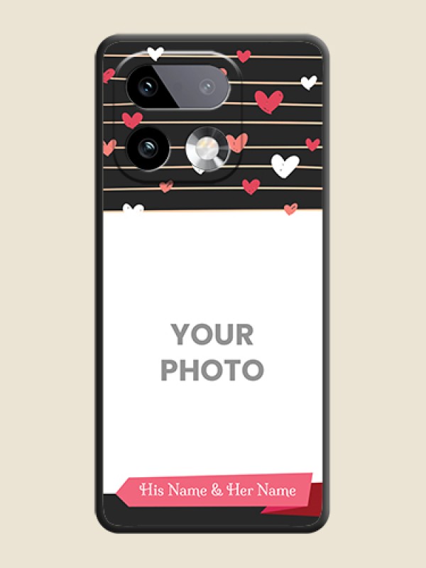 Custom Love Pattern with Name on Pink Ribbon on Photo On Space Black Custom Soft Matte Mobile Back Cover - Realme 16 Pro Plus 5G - alternate view