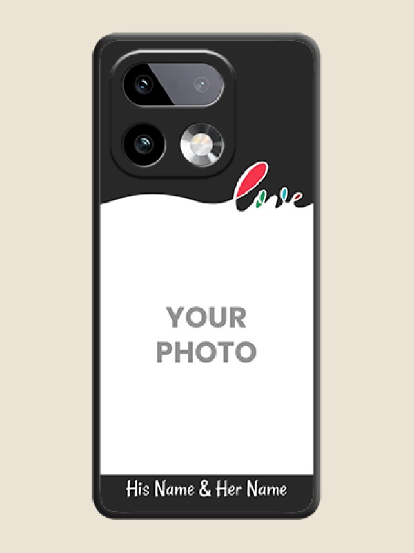 Custom Fall in Love Pattern with Picture on Photo On Space Black Custom Soft Matte Mobile Back Cover - Realme 16 Pro Plus 5G - alternate view
