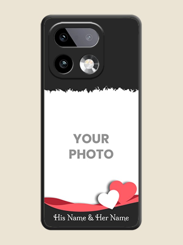 Custom Pin Color Love Shaped Ribbon Design with Text On Space Black Custom Soft Matte Mobile Back Cover - Realme 16 Pro Plus 5G - alternate view