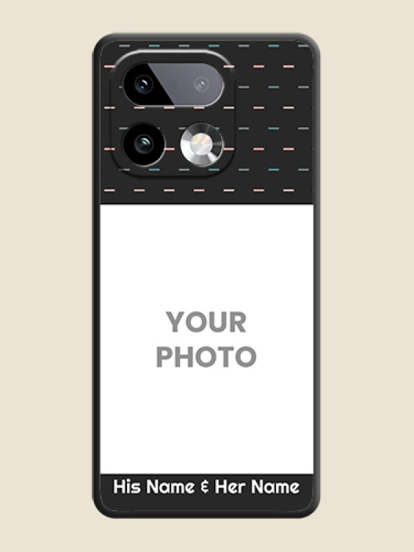 Custom Line Pattern Design with Text On Space Black Custom Soft Matte Mobile Back Cover - Realme 16 Pro Plus 5G - alternate view