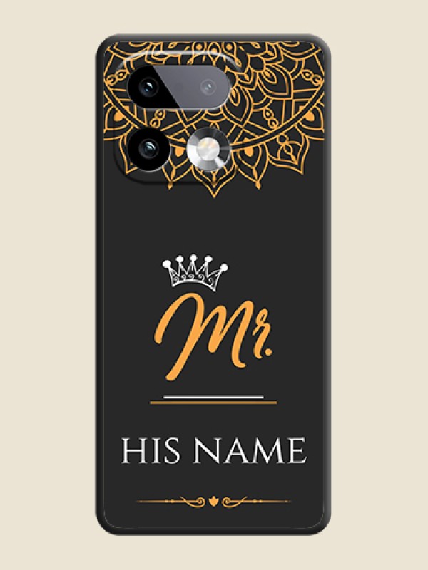Custom Mr Name with Floral Design On Space Black Custom Soft Matte Mobile Back Cover - Realme 16 Pro Plus 5G - alternate view