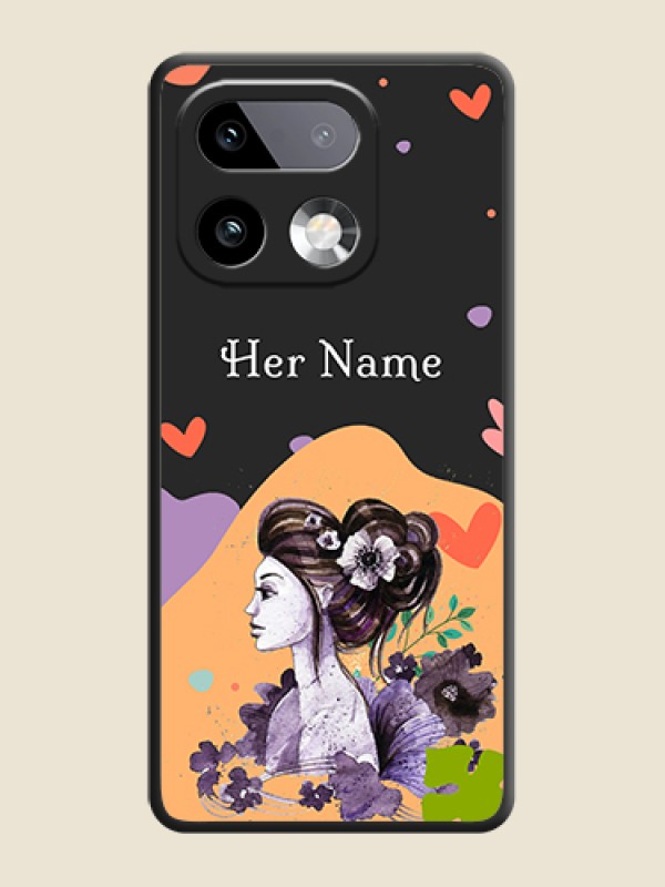 Custom Namecase For Her With Fancy Lady Image On Space Black Custom Soft Matte Mobile Back Cover - Realme 16 Pro Plus 5G - alternate view