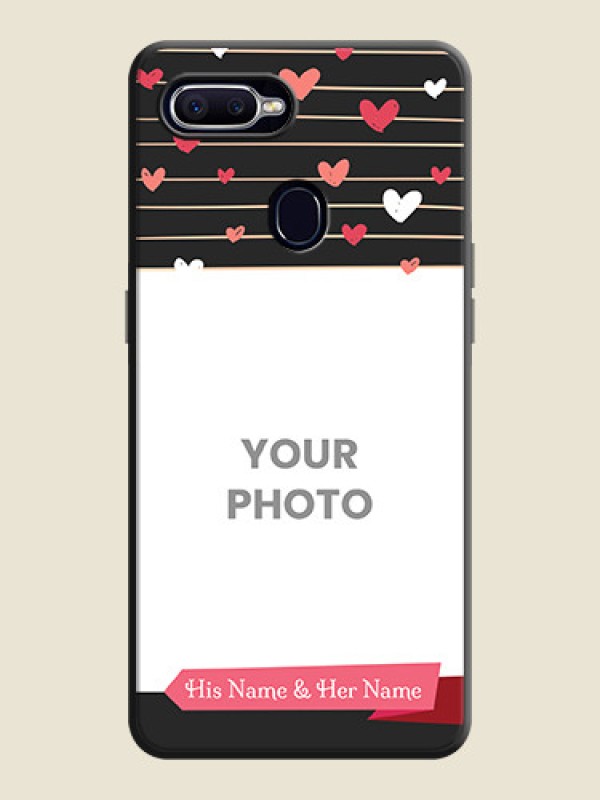 Custom Love Pattern with Name on Pink Ribbon  - Photo on Space Black Soft Matte Back Cover - Realme 2 Pro - alternate view