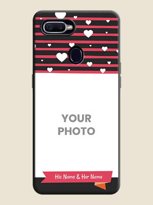 Custom White Color Love Symbols with Pink Lines Pattern on Space Black Custom Soft Matte Phone Cases - Realme 2 Pro - alternate view