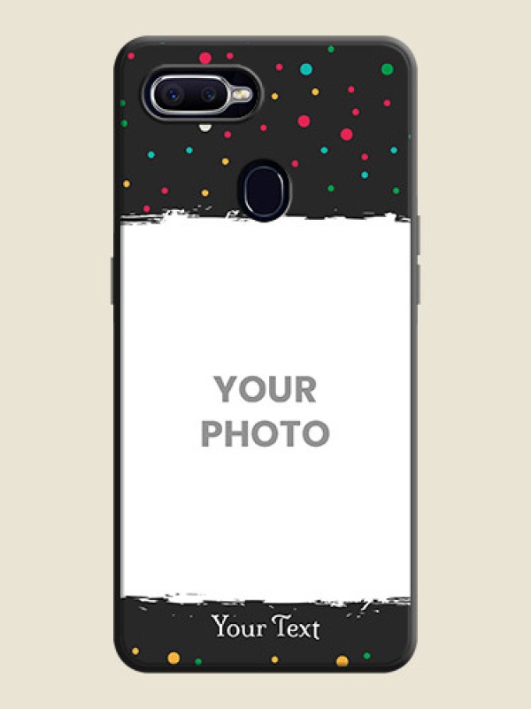 Custom Multicolor Dotted Pattern with Text on Space Black Custom Soft Matte Phone Back Cover - Realme 2 Pro - alternate view