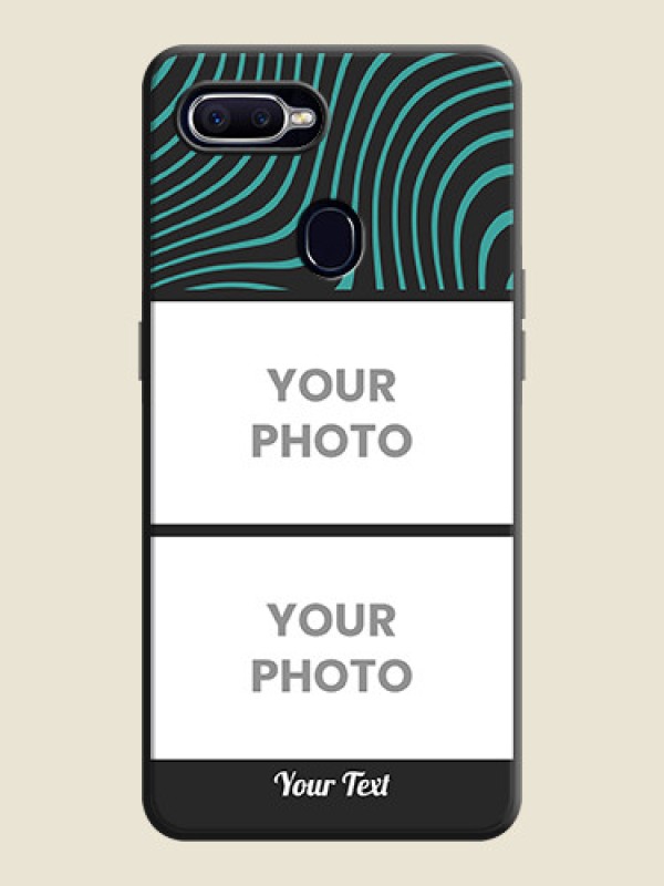 Custom Wave Pattern with 2 Image Holder on Space Black Personalized Soft Matte Phone Covers - Realme 2 Pro - alternate view