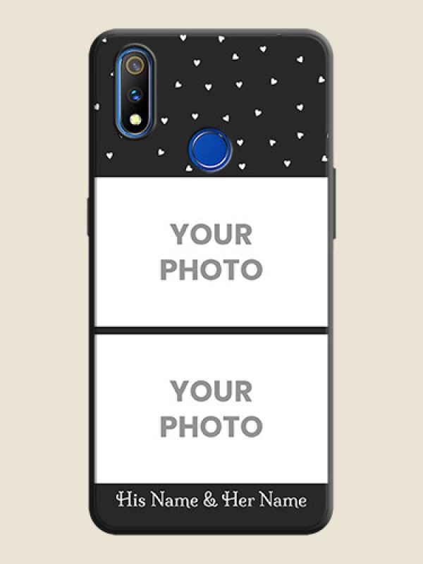 Custom Miniature Love Symbols with Name on Space Black Custom Soft Matte Back Cover - Realme 3 Pro - alternate view