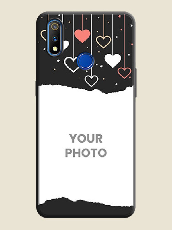 Custom Love Hangings with Splash Wave Picture on Space Black Custom Soft Matte Phone Back Cover - Realme 3 Pro - alternate view