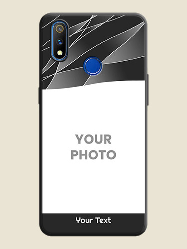 Custom Mixed Wave Lines - Photo on Space Black Soft Matte Mobile Cover - Realme 3 Pro - alternate view