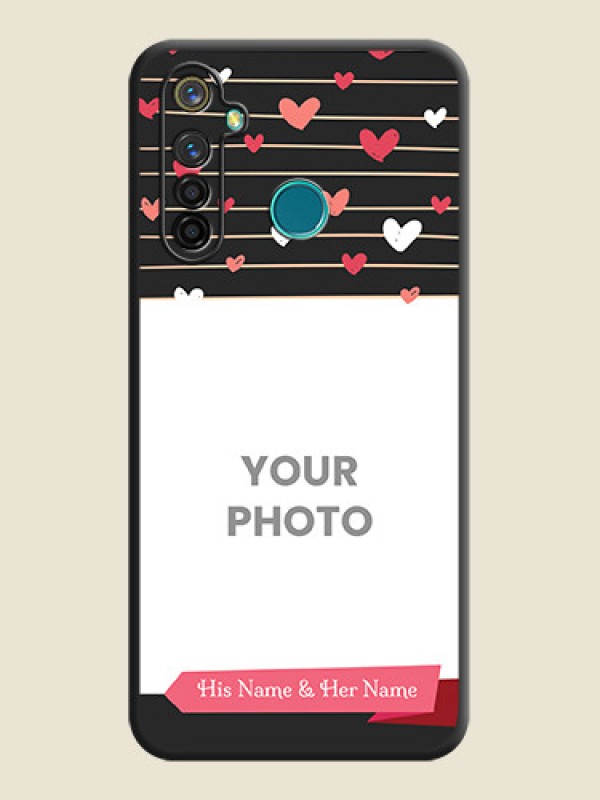 Custom Love Pattern with Name on Pink Ribbon  - Photo on Space Black Soft Matte Back Cover - Realme 5 Pro - alternate view