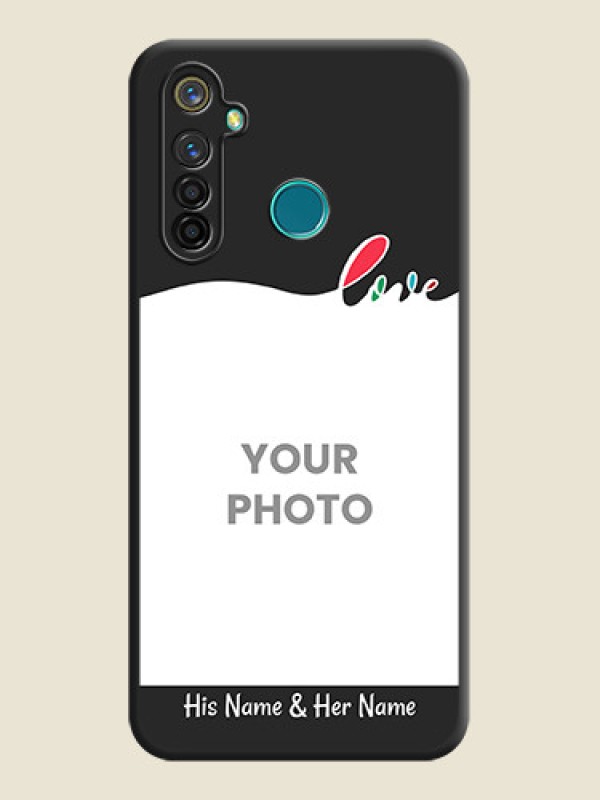 Custom Fall in Love Pattern with Picture - Photo on Space Black Soft Matte Mobile Case - Realme 5 Pro - alternate view
