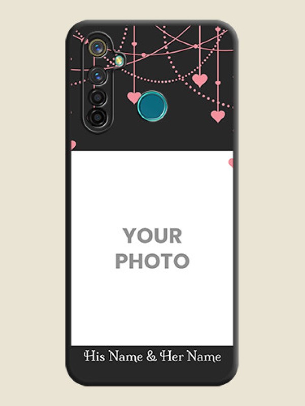 Custom Pink Love Hangings with Text on Space Black Custom Soft Matte Back Cover - Realme 5 Pro - alternate view