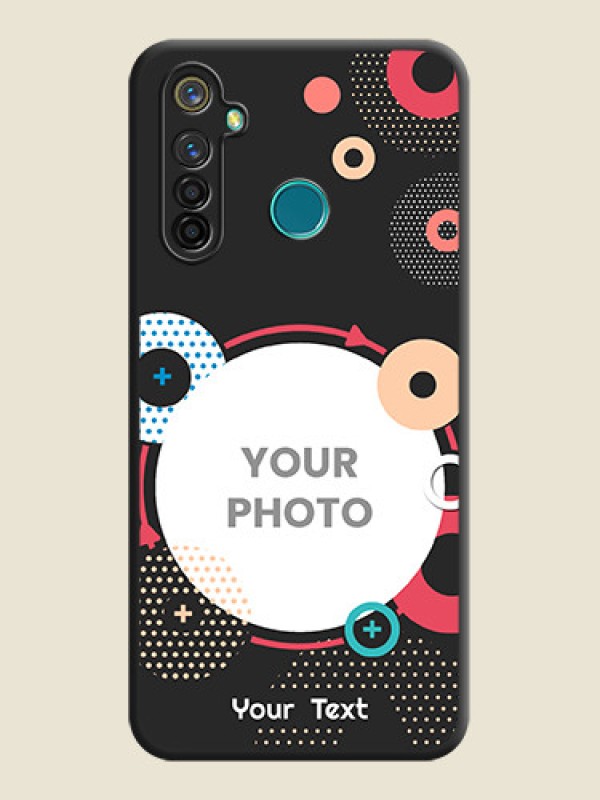 Custom Multicoloured Round Image on Personalised Space Black Soft Matte Cases - Realme 5 Pro - alternate view