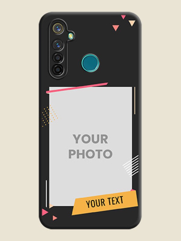 Custom Photo Frame with Triangle Small Dots - Photo on Space Black Soft Matte Back Cover - Realme 5 Pro - alternate view