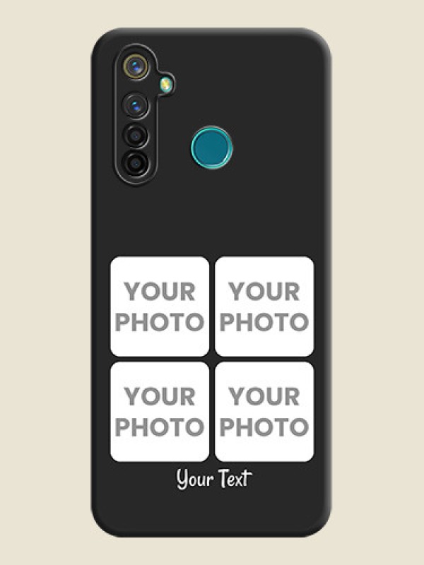 Custom Floral Art with 6 Image Holder - Photo on Space Black Soft Matte Mobile Case - Realme 5 Pro - alternate view