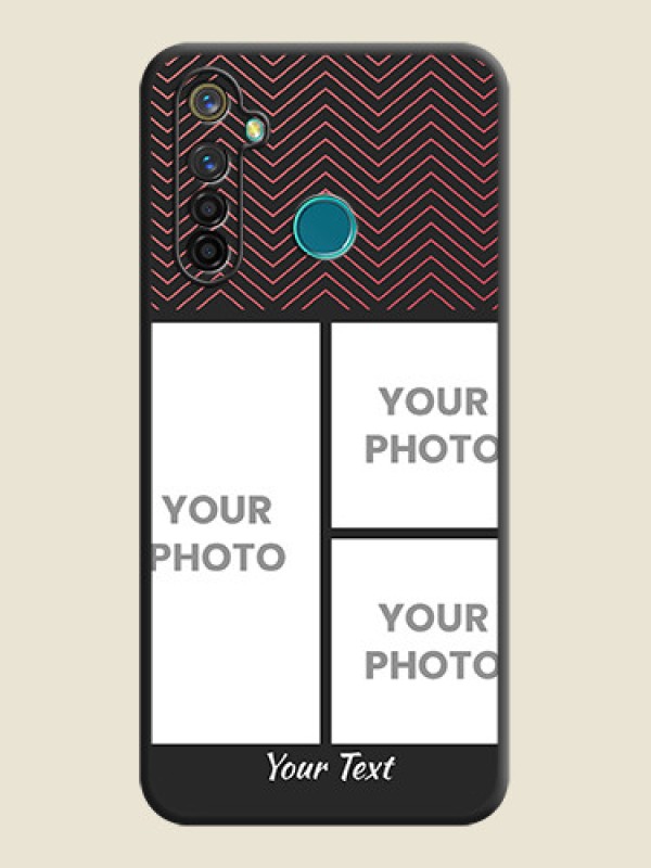Custom Wave Pattern with 3 Image Holder on Space Black Custom Soft Matte Back Cover - Realme 5 Pro - alternate view