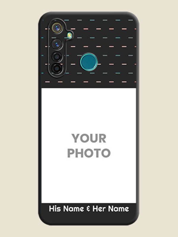 Custom Line Pattern Design with Text on Space Black Custom Soft Matte Phone Back Cover - Realme 5 Pro - alternate view