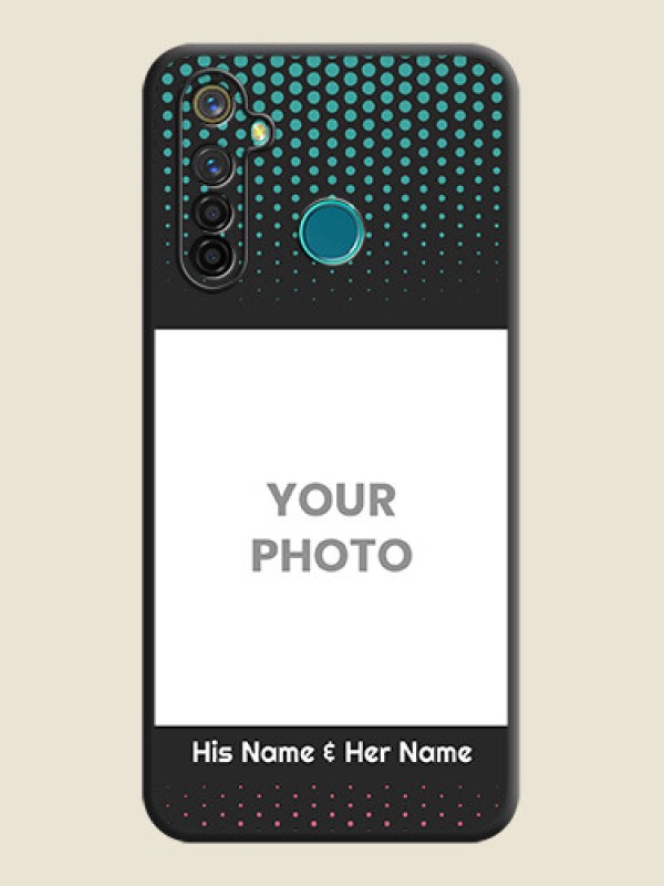 Custom Faded Dots with Grunge Photo Frame and Text on Space Black Custom Soft Matte Phone Cases - Realme 5 Pro - alternate view