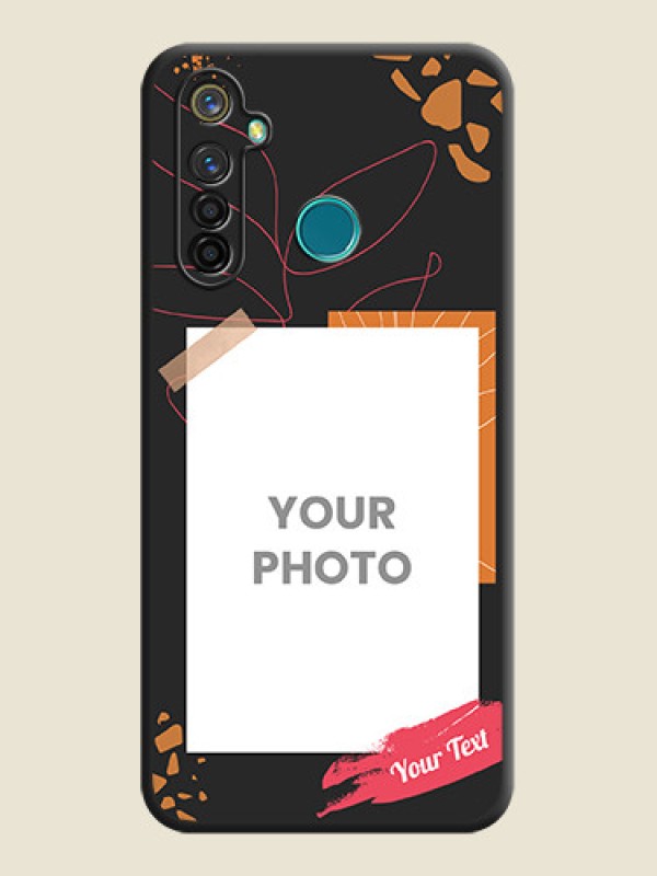 Custom Orange Photo Frame on Space Black Custom Soft Matte Phone Back Cover - Realme 5 Pro - alternate view