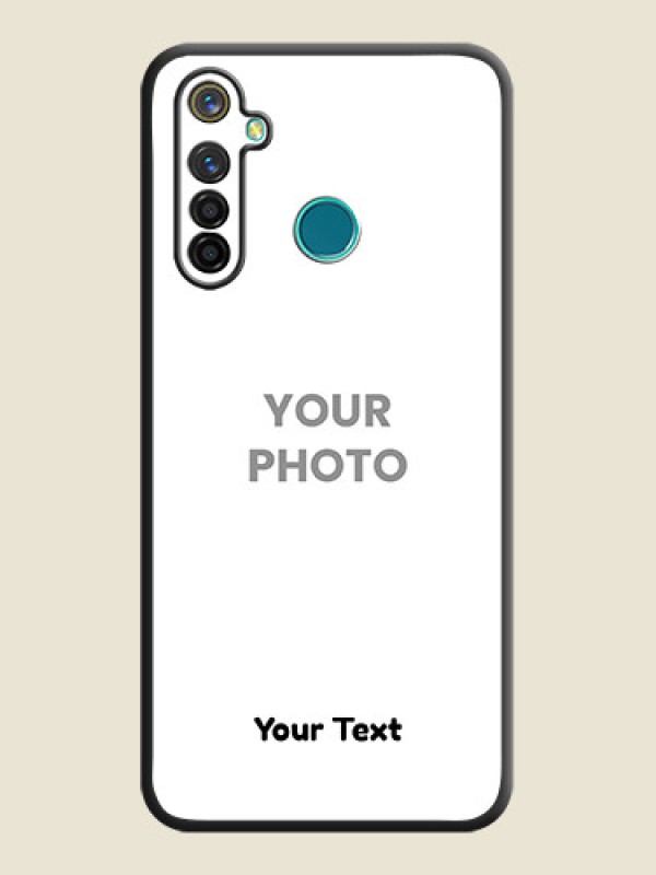 Custom Full Single Pic Upload With Text On Space Black Personalized Soft Matte Phone Covers -Realme 5 Pro - alternate view