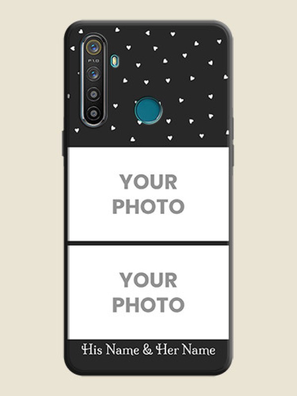 Custom Miniature Love Symbols with Name on Space Black Custom Soft Matte Back Cover - Realme 5 - alternate view