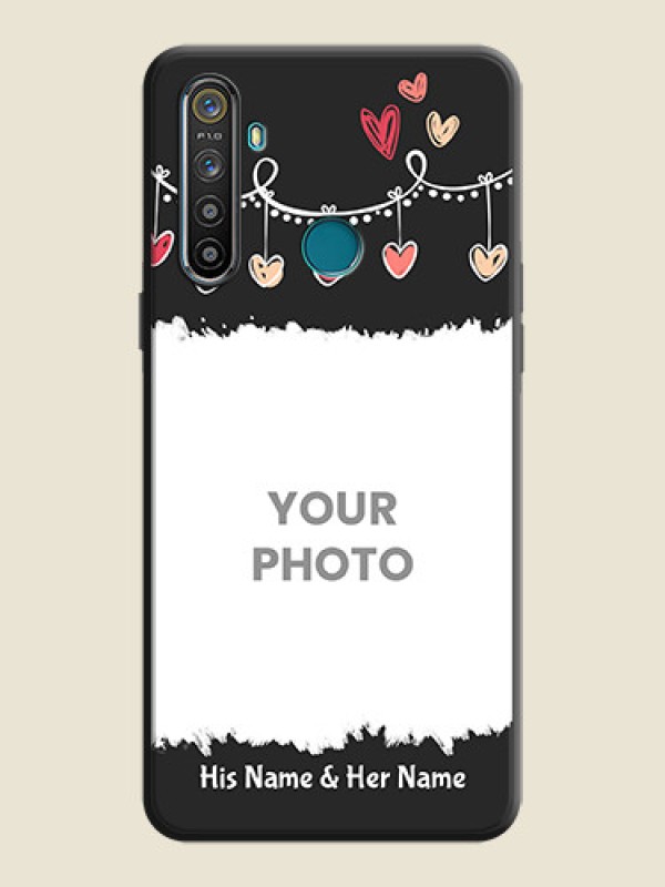 Custom Pink Love Hangings with Name on Space Black Custom Soft Matte Phone Cases - Realme 5 - alternate view