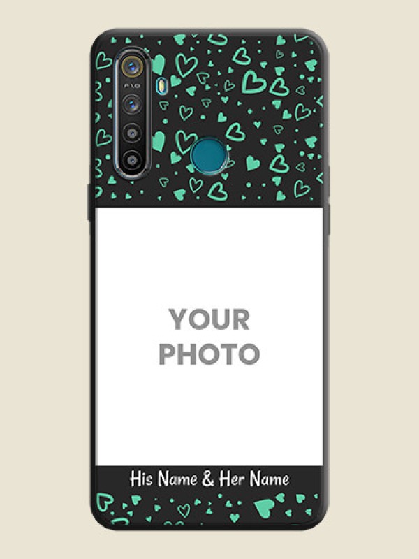 Custom Sea Green Indefinite Love Pattern - Photo on Space Black Soft Matte Mobile Cover - Realme 5 - alternate view