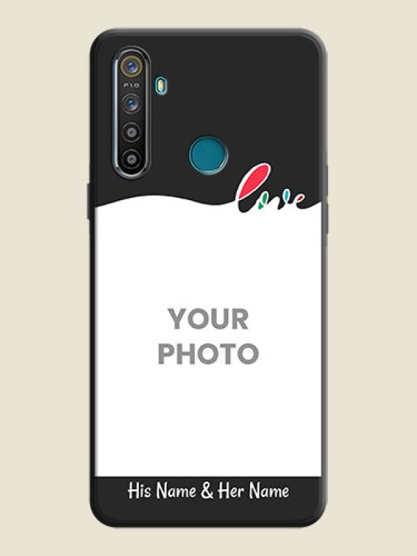 Custom Fall in Love Pattern with Picture - Photo on Space Black Soft Matte Mobile Case - Realme 5 - alternate view