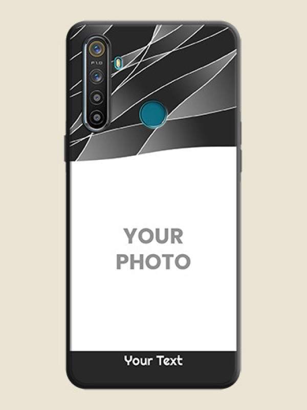 Custom Mixed Wave Lines - Photo on Space Black Soft Matte Mobile Cover - Realme 5 - alternate view