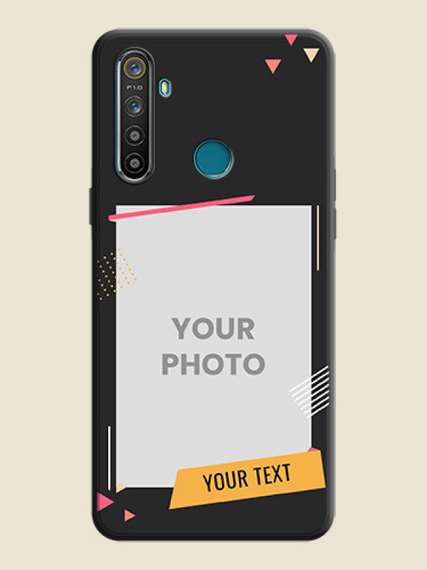 Custom Photo Frame with Triangle Small Dots - Photo on Space Black Soft Matte Back Cover - Realme 5 - alternate view