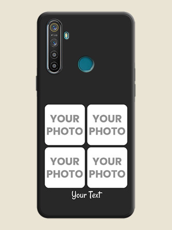Custom Floral Art with 6 Image Holder - Photo on Space Black Soft Matte Mobile Case - Realme 5 - alternate view