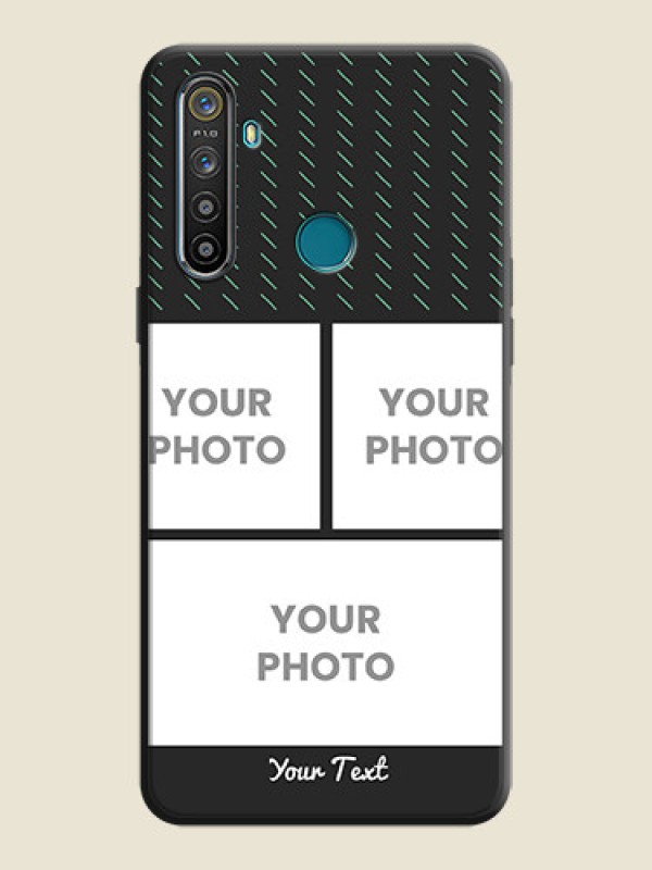Custom Cross Dotted Pattern with 2 Image Holder  on Personalised Space Black Soft Matte Cases - Realme 5 - alternate view