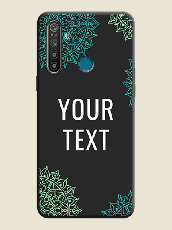 Custom Your Name with Floral Design on Space Black Custom Soft Matte Back Cover - Realme 5 - alternate view