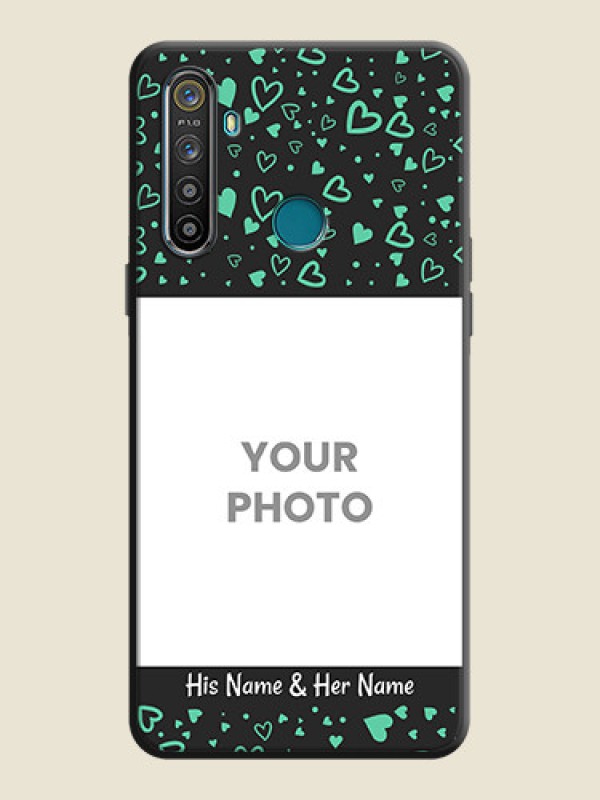 Custom Sea Green Indefinite Love Pattern - Photo on Space Black Soft Matte Mobile Cover - Realme 5I - alternate view