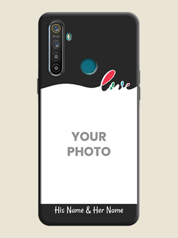 Custom Fall in Love Pattern with Picture - Photo on Space Black Soft Matte Mobile Case - Realme 5I - alternate view