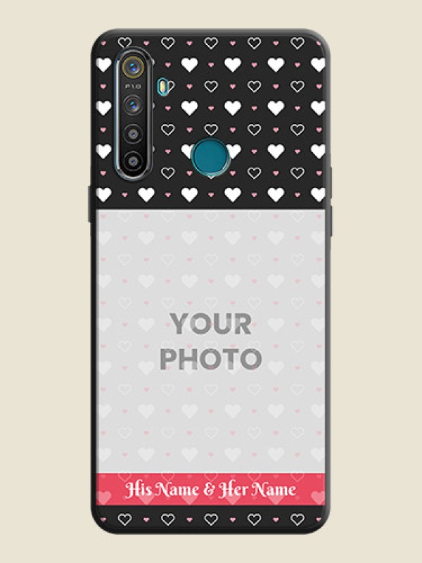 Custom White Color Love Symbols with Text Design - Photo on Space Black Soft Matte Phone Cover - Realme 5I - alternate view