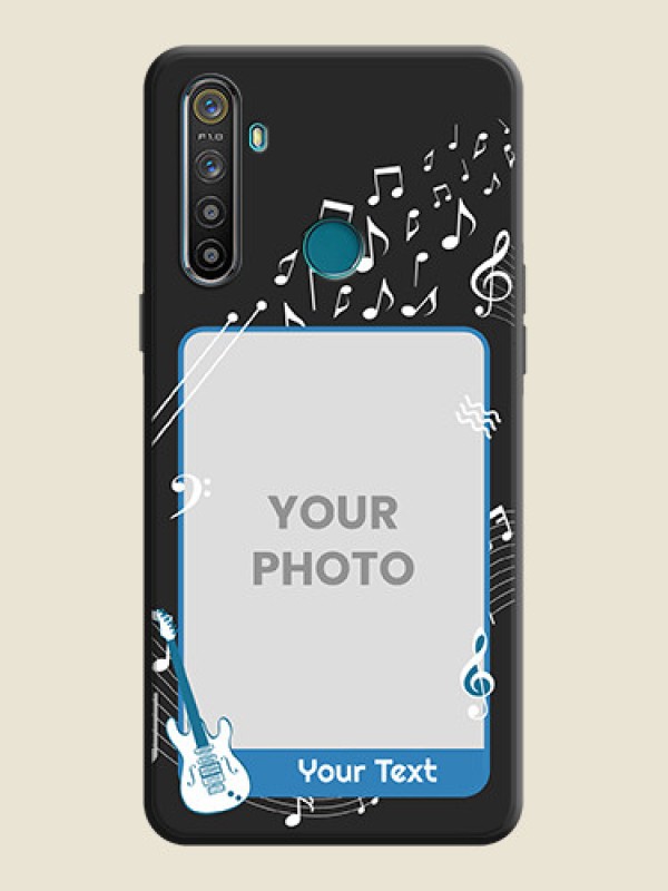 Custom Musical Theme Design with Text - Photo on Space Black Soft Matte Mobile Case - Realme 5I - alternate view
