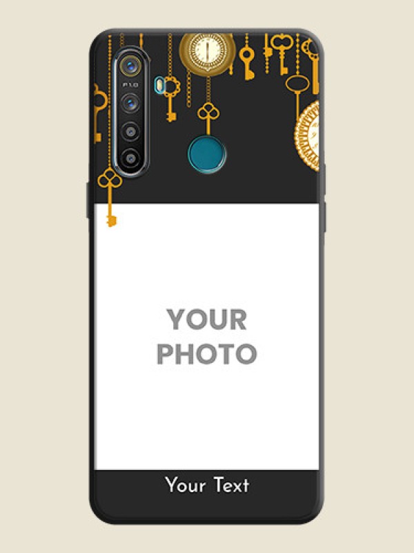 Custom Decorative Design with Text on Space Black Custom Soft Matte Back Cover - Realme 5I - alternate view