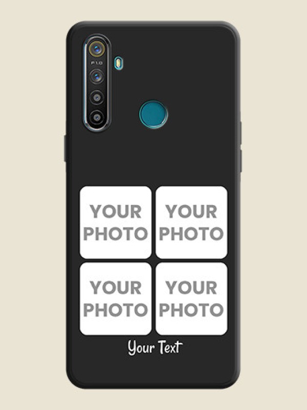 Custom Floral Art with 6 Image Holder - Photo on Space Black Soft Matte Mobile Case - Realme 5I - alternate view