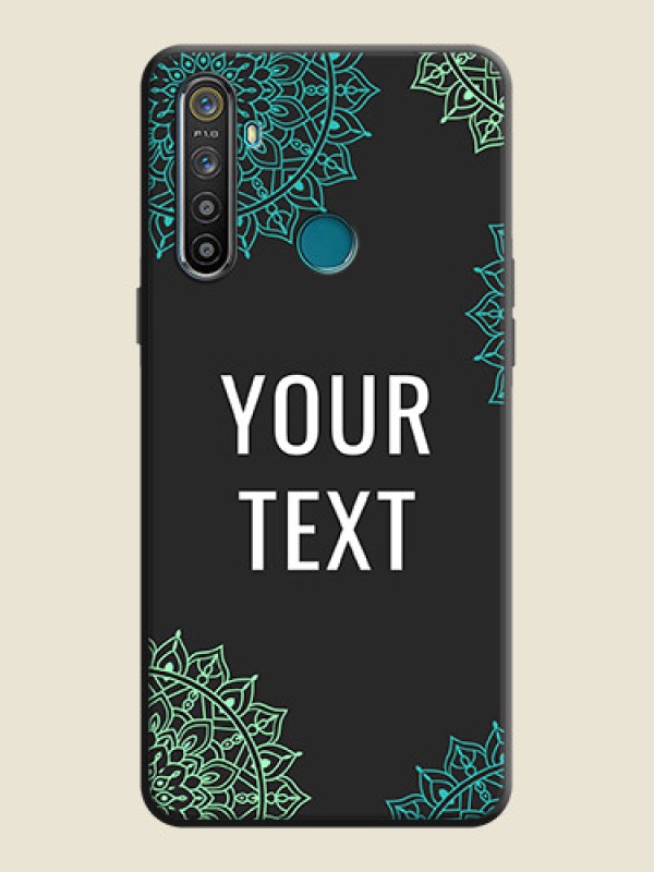 Custom Your Name with Floral Design on Space Black Custom Soft Matte Back Cover - Realme 5I - alternate view