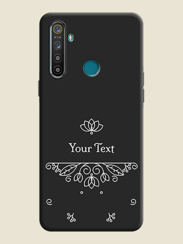 Custom Lotus Garden Custom Text On Space Black Personalized Soft Matte Phone Covers -Realme 5I - alternate view