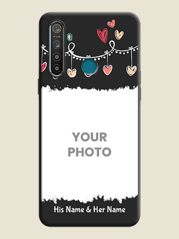 Custom Pink Love Hangings with Name on Space Black Custom Soft Matte Phone Cases - Realme 5S - alternate view