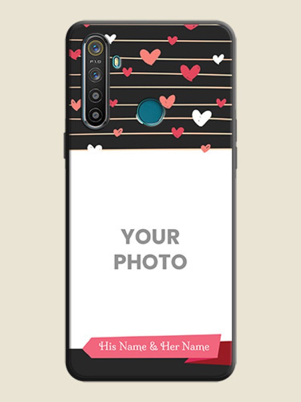 Custom Love Pattern with Name on Pink Ribbon  - Photo on Space Black Soft Matte Back Cover - Realme 5S - alternate view
