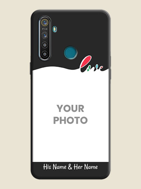 Custom Fall in Love Pattern with Picture - Photo on Space Black Soft Matte Mobile Case - Realme 5S - alternate view