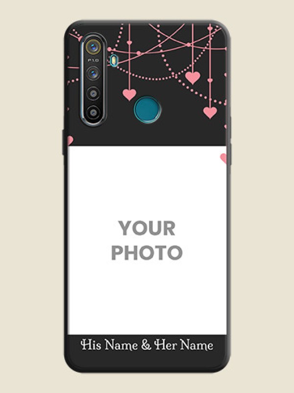 Custom Pink Love Hangings with Text on Space Black Custom Soft Matte Back Cover - Realme 5S - alternate view
