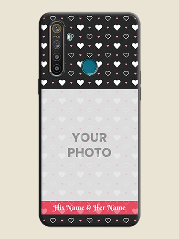 Custom White Color Love Symbols with Text Design - Photo on Space Black Soft Matte Phone Cover - Realme 5S - alternate view