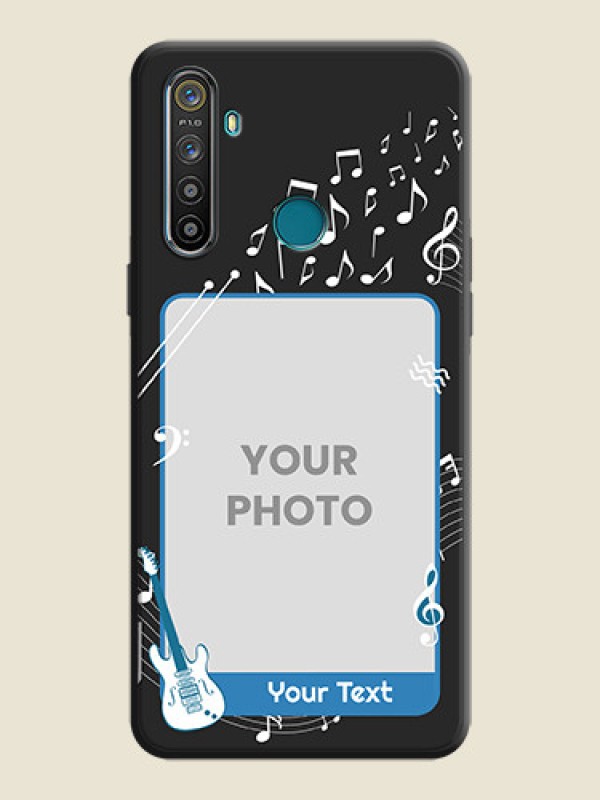 Custom Musical Theme Design with Text - Photo on Space Black Soft Matte Mobile Case - Realme 5S - alternate view