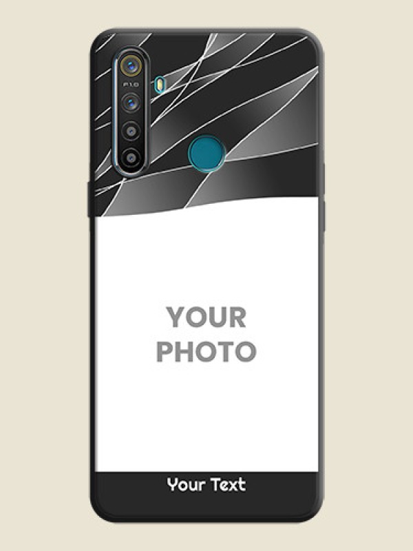 Custom Mixed Wave Lines - Photo on Space Black Soft Matte Mobile Cover - Realme 5S - alternate view