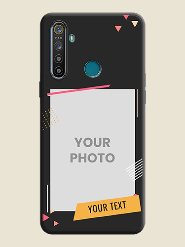 Custom Photo Frame with Triangle Small Dots - Photo on Space Black Soft Matte Back Cover - Realme 5S - alternate view